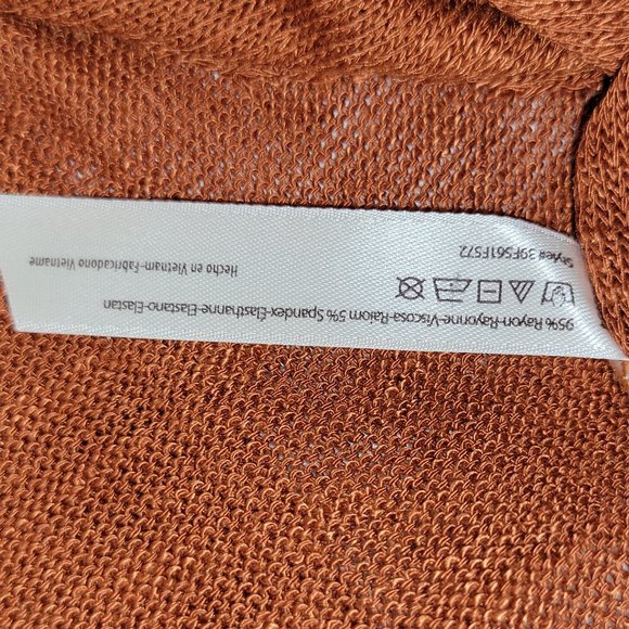 Intimately Free People L/S  Rayon Mesh Knit Tunic Top Size S/P Rust Color - Picture 10 of 10